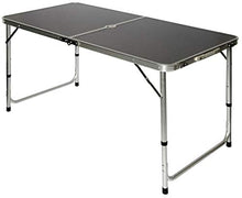 AMANKA Tavolino da PIC-nic 120x60x70cm Tavolo da Campeggio in Alluminio Altezza Regolabile Pieghevole Formato Valigia Grigio Scuro