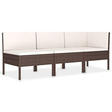 FAMIROSA Set Divani da Giardino 3 pz con Cuscini in Polyrattan Marrone-0201