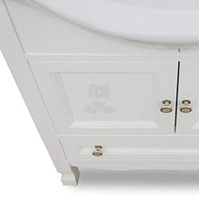 Arredo bagno shabby chic in legno bianco base con lavabo da 65 cm