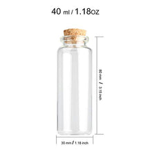 2 barattoli da 40 ml con coperchi in sughero, bottiglie per liquidi, piccoli barattoli artigianali.