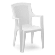 Tomaino Sedia da Giardino in plastica Simil Rattan (Bianco)