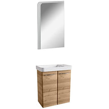 FACKELMANN - Set di mobili da bagno Milano, 3 pezzi, per piccoli bagni, in ceramica, 55 cm e specchio da bagno a LED