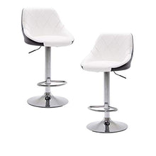 GroBKau - Set di 2 sgabelli da bar con schienale, colore: Grigio