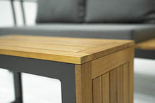 Set Salotto da Giardino Divano Modulare e Tavolino in Alluminio e Legno Dafne Antracite