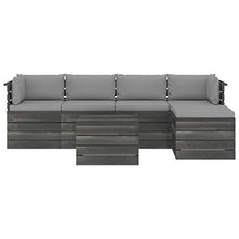 FAMIROSA Set Divani da Giardino su Pallet 6 pz con Cuscini Massello Pino-1864