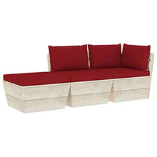 FAMIROSA Set Divani da Giardino su Pallet 3 pz con Cuscini Legno Abete-3429