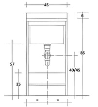 Mobile Lavatoio 45x50x85cm Anta Asse in Termoplastico Montegrappa Edilla Bianco Destra