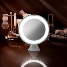 Vimdiff Digimate 2019 - Specchio cosmetico illuminato a LED, ingrandimento 10x, orientabile a 360°, con ventosa, ideale per la casa e durante i viaggi