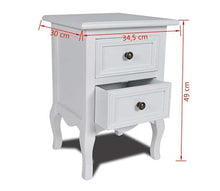vidaXL Comodino con 2 Cassetti MDF Bianco Cassettiera Tavolo Notte Armadietto