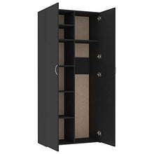 Tidyard Armadietto Nero 80x35,5x180 cm in Truciolato