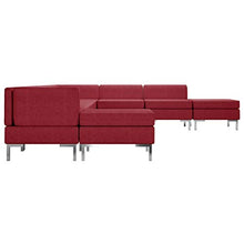 FAMIROSA Set di Divani 9 pz in Tessuto Rosso Vino