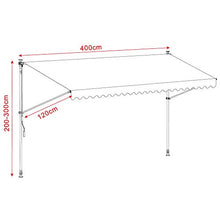 Kingpower Tenda Tende da Sole Telescopio per Balcone e Terrazzo 400 cm Blu Bianco