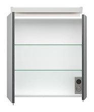 Armadietto a specchio 60cm luce a LED e ripiani in vetro antracite venato
