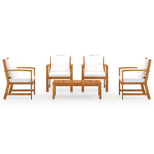 SKM Set Divani da Giardino 5 pz con Cuscini in Massello di Acacia (42kg) Marrone-7790