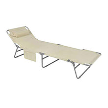 SoBuy Sdraio pieghevole,lettino prendisole,schienale reclinabile,beige,OGS35-MI,IT