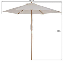 Outsunny Ombrellone in Legno da Esterno Giardino 2.5X2.3M Crema