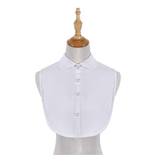 WE-WHLL Camicetta con Risvolto a Punta Colletto Tondo Staccabile Colletto Falso in Chiffon Bianco Top Formale
