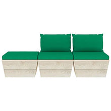 FAMIROSA Set Divani da Giardino su Pallet 3 pz con Cuscini Legno Abete-3413