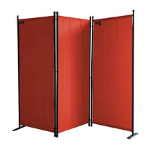 QUICK STAR Paravento da Giardino 170 x 165 cm 3 parti pieghevole Divisorio in Tessuto Protezione della Privacy Rosso-Arancio