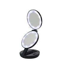 Stella Fella. Nuovo Specchio Tondo Triplo A LED for Il Trucco Specchio for Il Trucco ABS Materiale Lente d'Ingrandimento Portatile Specchio di Bellezza Nero