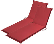 Traumnacht Comfort, Cuscini per Sedia a Sdraio, Set di 2, Outdoor, Rosso, 190 x 58 x 6 cm