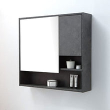 Kiamami Valentina MOBILE BAGNO DA TERRA 80CM GRIGIO INDUSTRIALE E SPECCHIO CONTENITORE | VIENNA