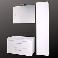 OGOMONDO Mobile da bagno sospeso Spring Bianco con Colonna specchio MADE IN ITALY