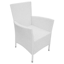 FAMIROSA Sedie da Giardino 4 pz con Cuscini in Polyrattan Bianco Crema