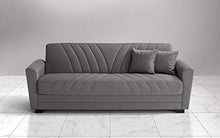 Divano 3 posti in tessuto lavabile grigio - 220 x 88 x 83h cm, vano contenitore, trasformabile in letto una piazza e mezza