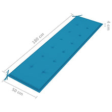 vidaXL Panca da Giardino con Cuscino Blu 175 cm in Legno di Teak
