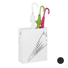 Relaxdays Portaombrelli XL, Supporto Rettangolare per Ombrelli e Bastoni, Acciaio, Portatile, 48x40x15cm., Bianco