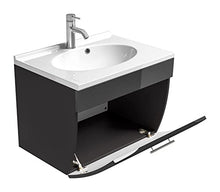 Set di mobili da bagno Paloma in Antracite con frontale curvato a 3 pezzi