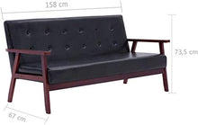 Ausla - Divano letto a 3 posti, in similpelle, colore: Nero