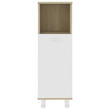 vidaXL Armadio da Bagno Bianco e Rovere Sonoma 30x30x95 cm Truciolato