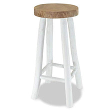Sgabello da Bar Sedie da Pranzo per Soggiorno Camera da Letto Teak Brown e Whitebarbar