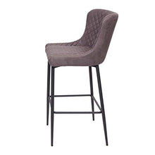 Coppia sgabelli Vintage con poggiapiedi HWC-H79 Metallo Tessuto Grigio Scuro