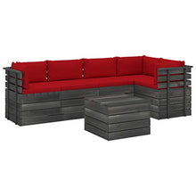 FAMIROSA Set Divani da Giardino su Pallet 6 pz con Cuscini Massello Pino-1953