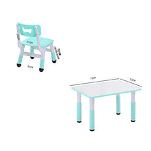 Set da Tavolo e Sedia per Bambini, tavolino da Gioco in Legno per Bambini, Tavolo Rettangolare in plastica