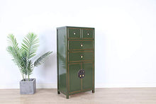 Yajutang credenza cassettiera cinese 4 cassetti 2 ante verde oliva
