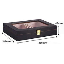 SMEJS Cigar Humidor, Cedar Cigar Desktop Box con umidificatore e igrometro, Piano in Vetro for 15 (10-15 Cigars)