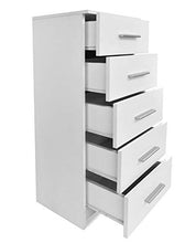Zerone Comò a 5 Ripiani, Armadio Moderno con cassetti a Colonna Verticale per Ufficio Camera da Letto dell'hotel, 41 x 35 x 106 cm