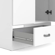 Dmora Armadio Guardaroba a Due Ante e Un cassetto, Colore Bianco, cm 79 x 35 x h170