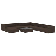 SKM Set Divani da Giardino 9 pz con Cuscini in Polyrattan Marrone (79.05kg)