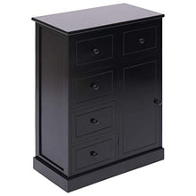 FAMIROSA Credenza con 10 Cassetti Nera 113x30x79 cm in Legno