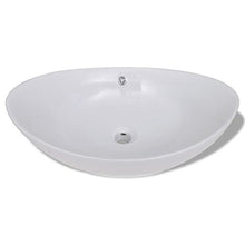 Roderick - Lavabo ovale in ceramica con troppopieno 59 x 38,5 cm