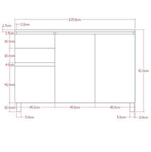 Teako Design Credenza Carmelo, resistente alle intemperie, in teak, 135 cm, mobili da giardino, resistente alle intemperie