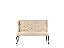 Beliani Divano da Cucina 2 Posti in Tessuto Beige Gambe Cabriole Nere Torsby
