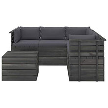 vidaXL Set Divani da Giardino su Pallet 6 pz con Cuscini Massello Pino