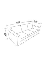 Amazon Brand - Movian Morat - Divano a 3 posti, 90 x 212 x 80 cm (Lu x La x A), grigio chiaro