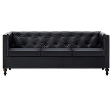 vidaXL Divano Chesterfield a 3 Posti Similpelle Nero Moderno Arredo Casa Sofa